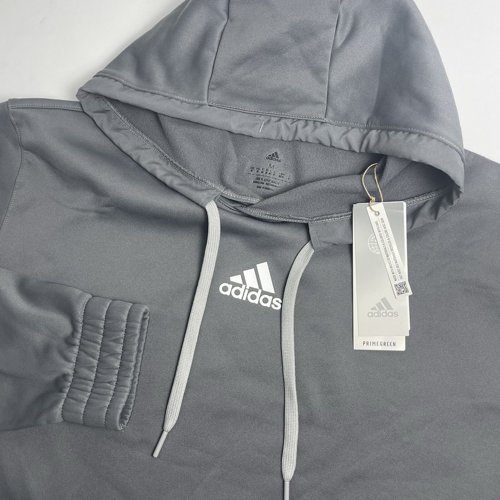 Adidas Mens Medium Grey Gray Team Issue Pullover Aeroready Hoodie Sweatshirt